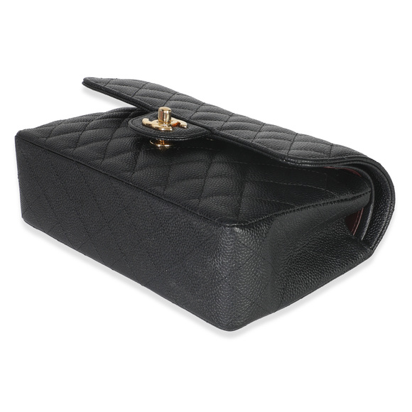 Chanel Black Quilted Caviar Small Classic Double Flap Bag - Picture 7 of 8